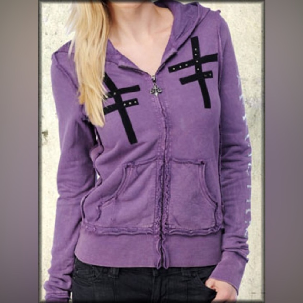 Affliction Rotate Skull Crossbone Key Sweatshirt